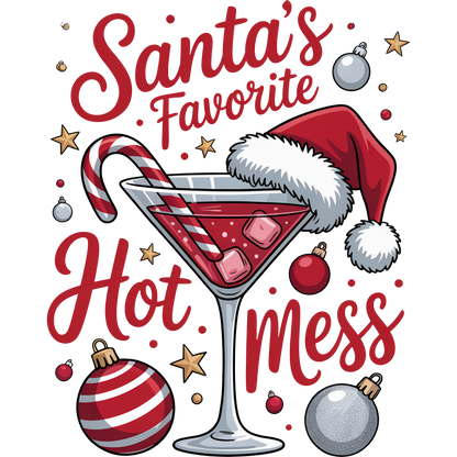 Santa's Favorite Hot Mess Festive Shirt Product