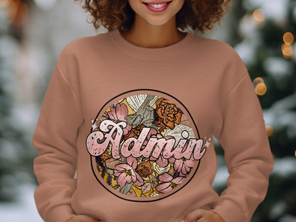 Admin Floral Pattern Sweatshirt for Fashion Enthusiasts