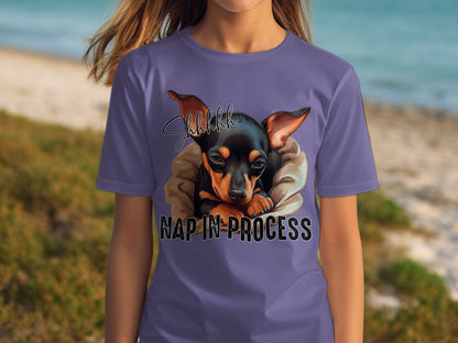 Shhhh Nap In Process Cute Dog Graphic T-Shirt