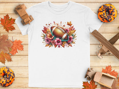 Football and Fall Leaves Design T-Shirt product type