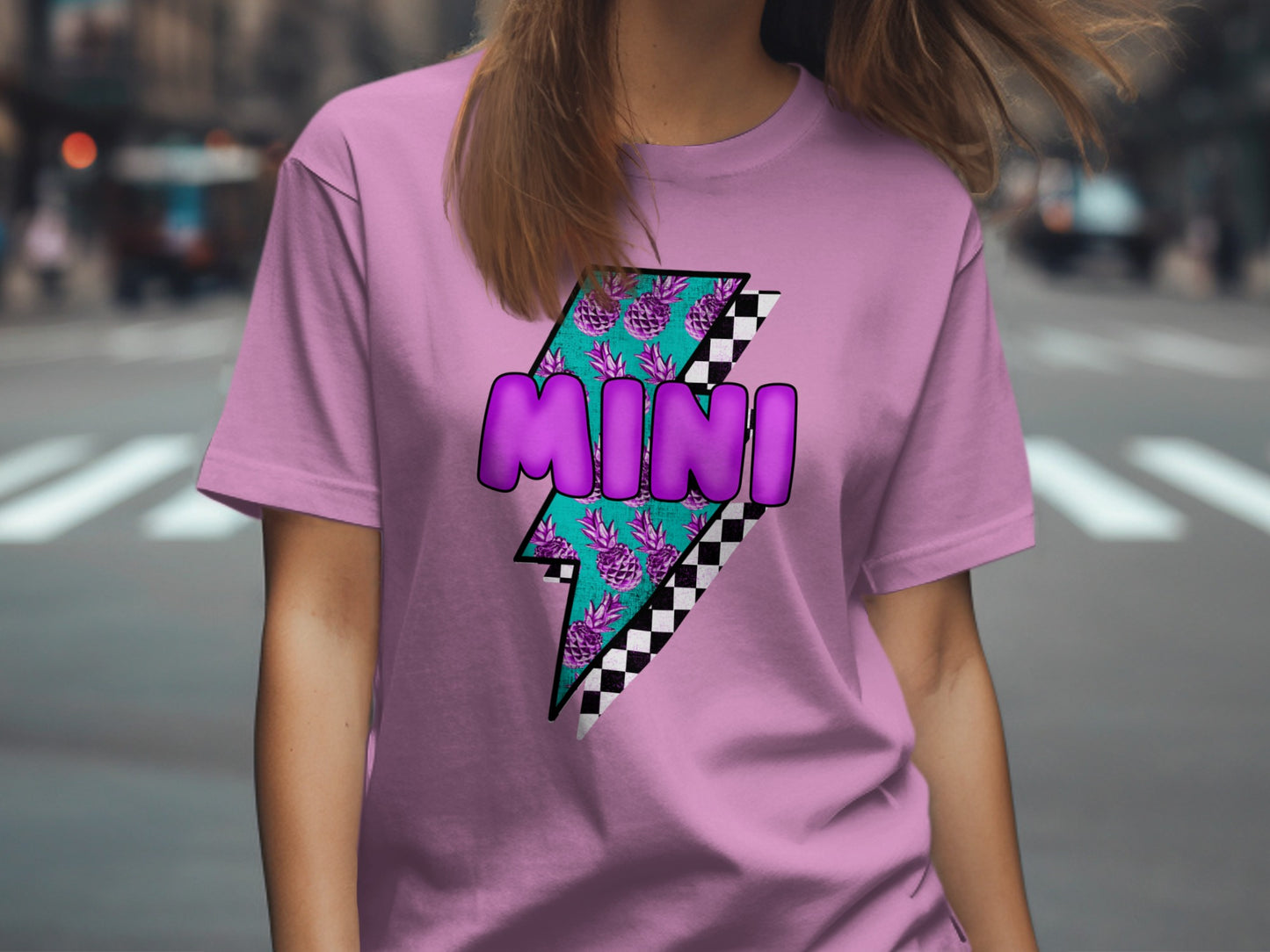 Mini Thunderbolt Checkered Graphic Tee