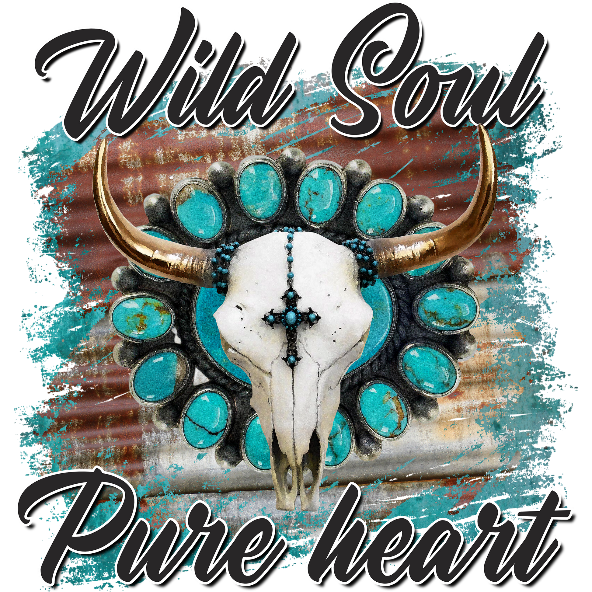 Wild Soul Pure Heart Distressed Art Print Product