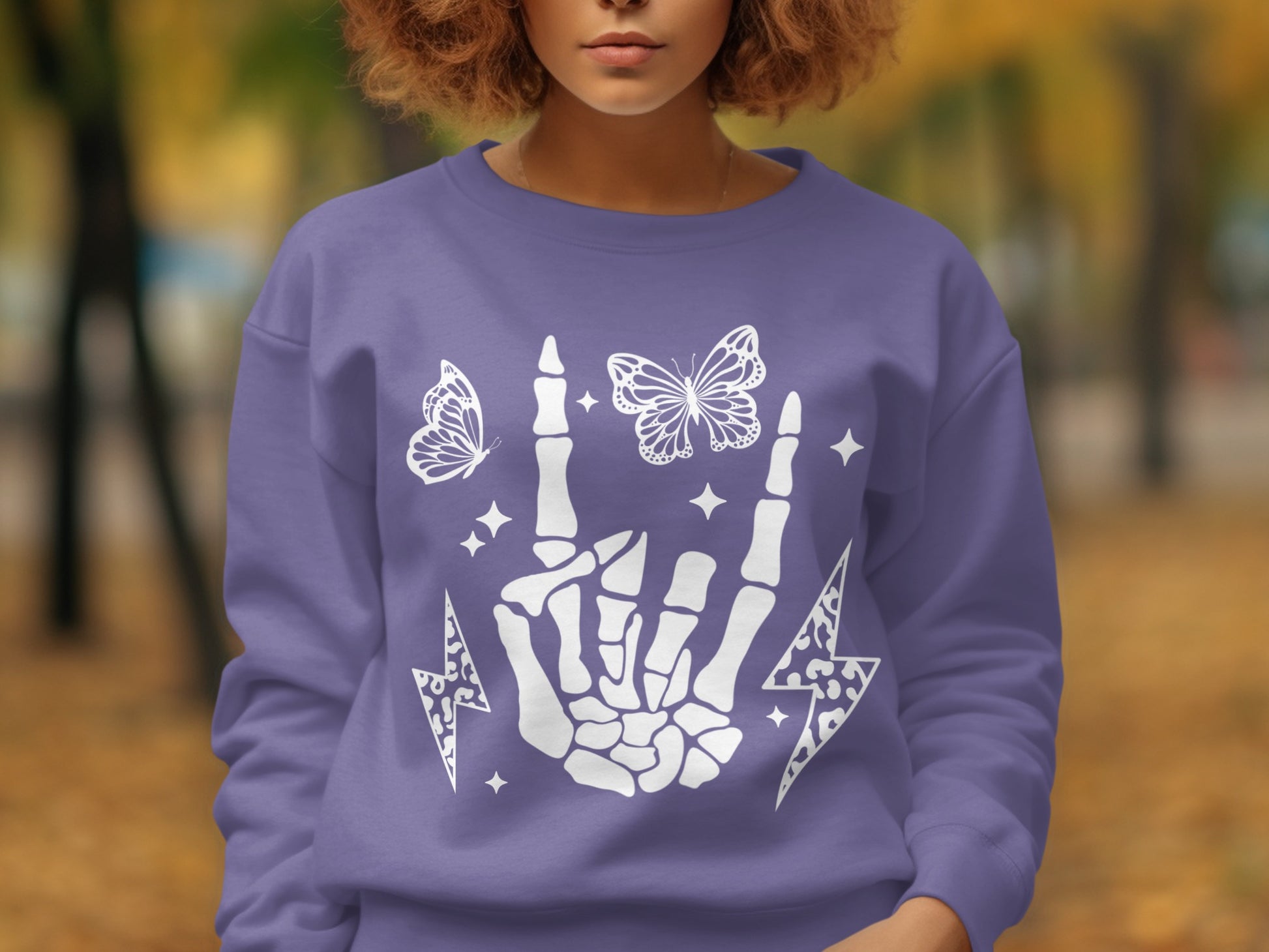 Butterfly Skeleton Hand Graphic Sweatshirt product