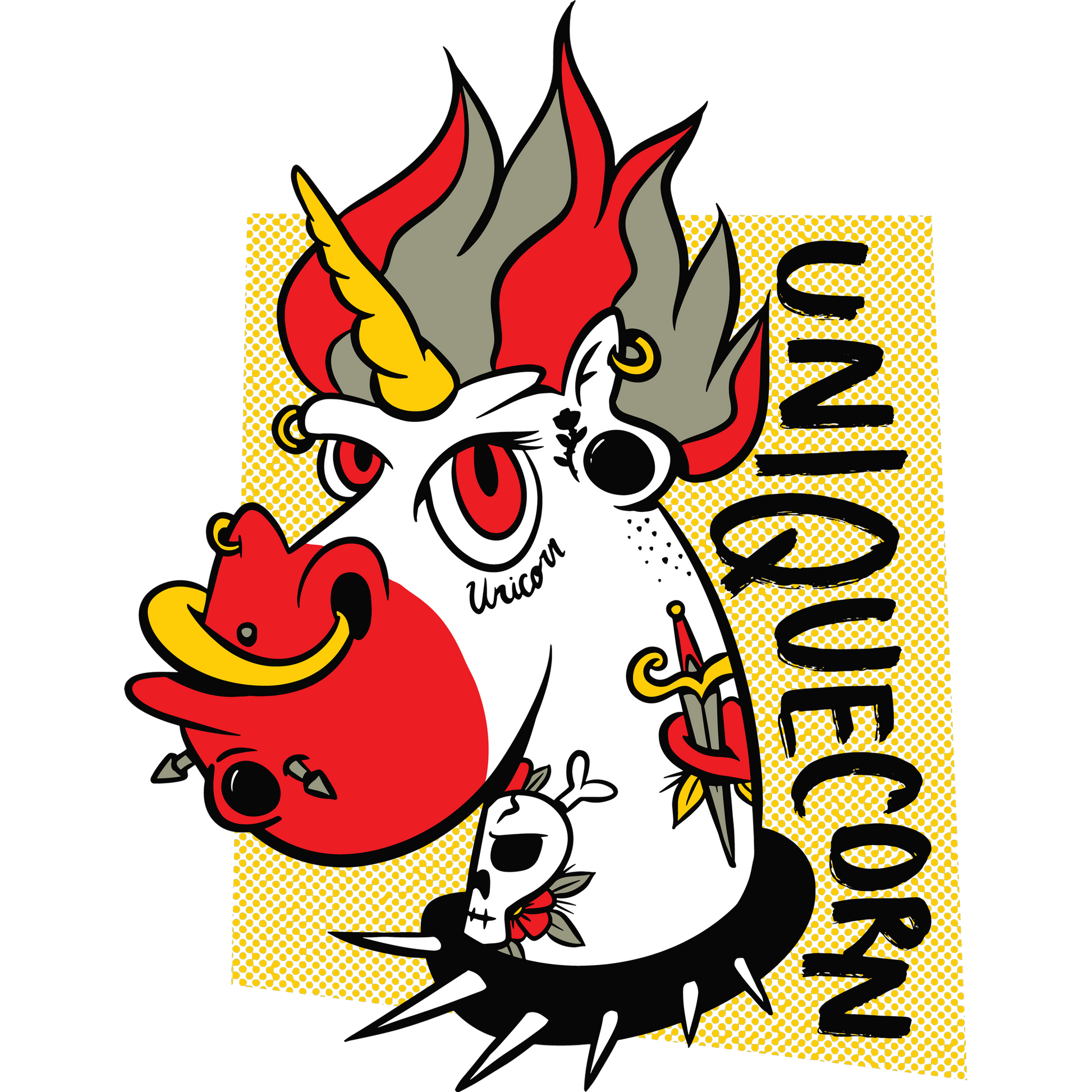 Unique Unicorn Design with Bold Colors Graphic Poster