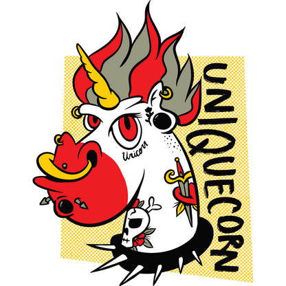 Unique Unicorn Design with Bold Colors Graphic Poster