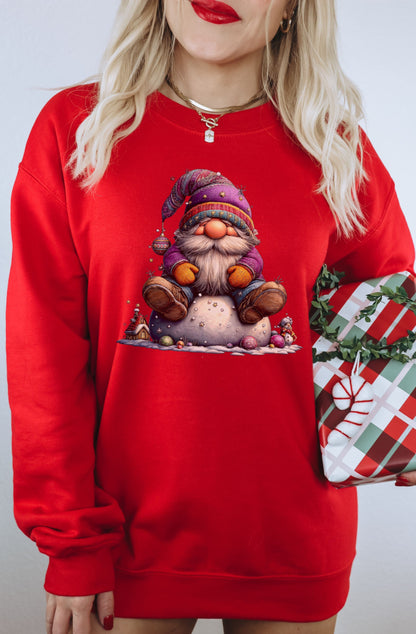 Adorable Red Holiday Gnome Sweatshirt for Festive Season