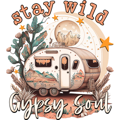 Stay Wild Gypsy Soul Camper Design Wall Art