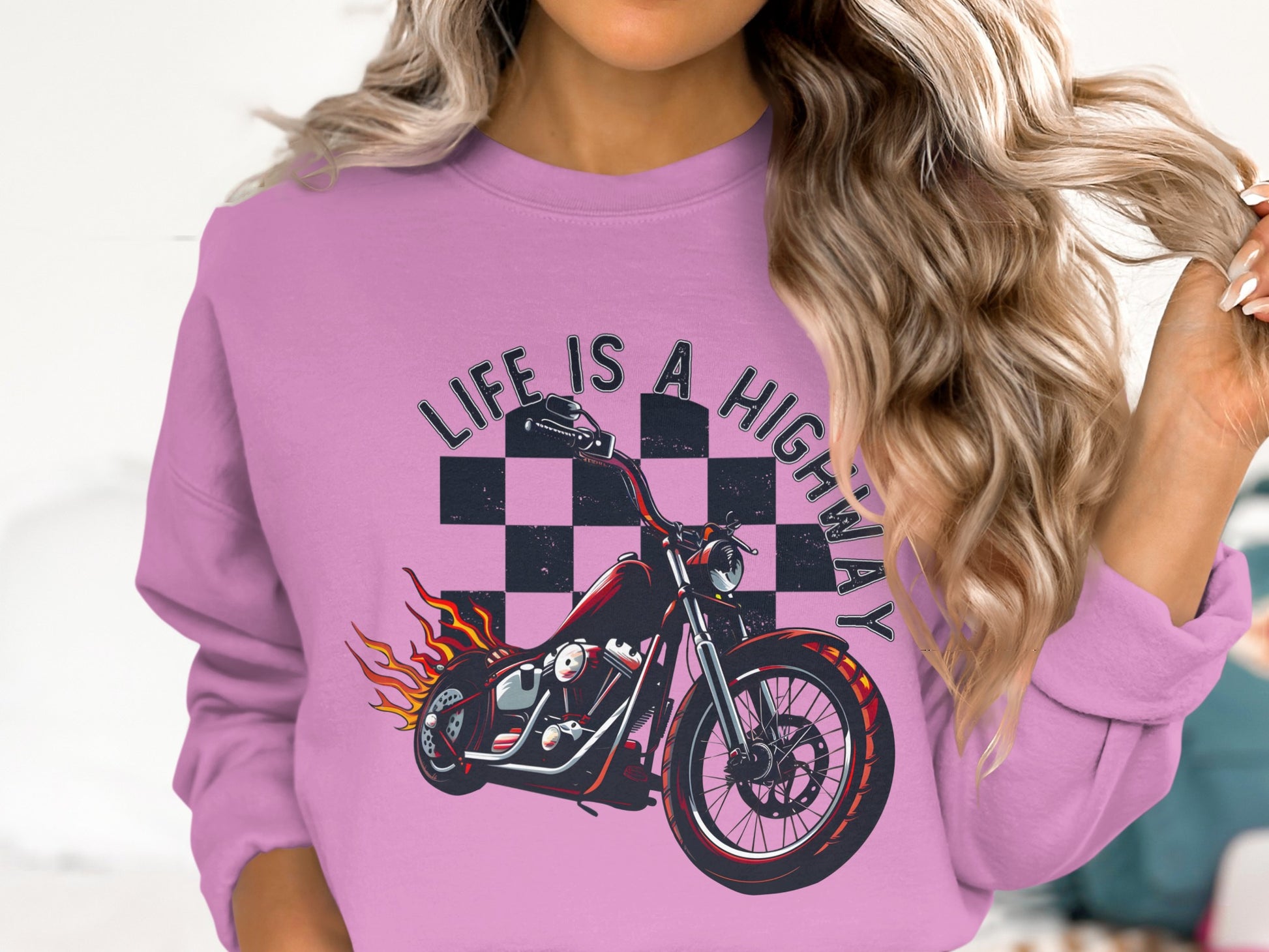 Life is a Highway Motorcycle Sweatshirt