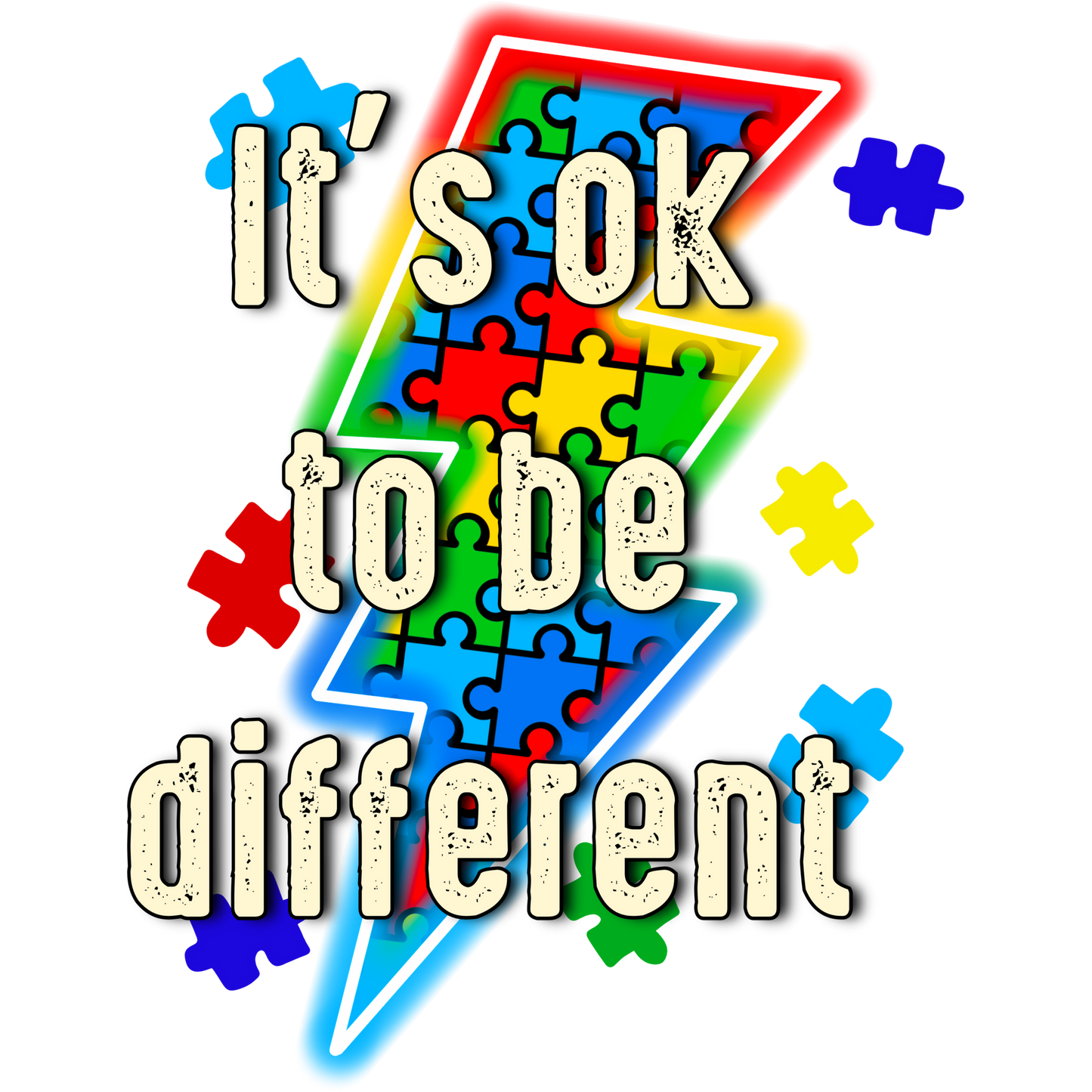 It's Ok To Be Different Puzzle Lightning Design