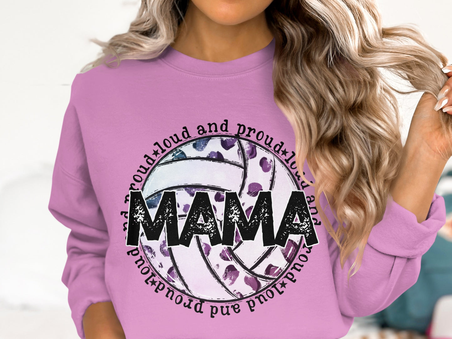 Mama Loud and Proud Volleyball Graphic Sweatshirt
