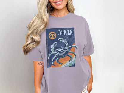 Cancer Zodiac Design T-Shirt for Astrology Lovers