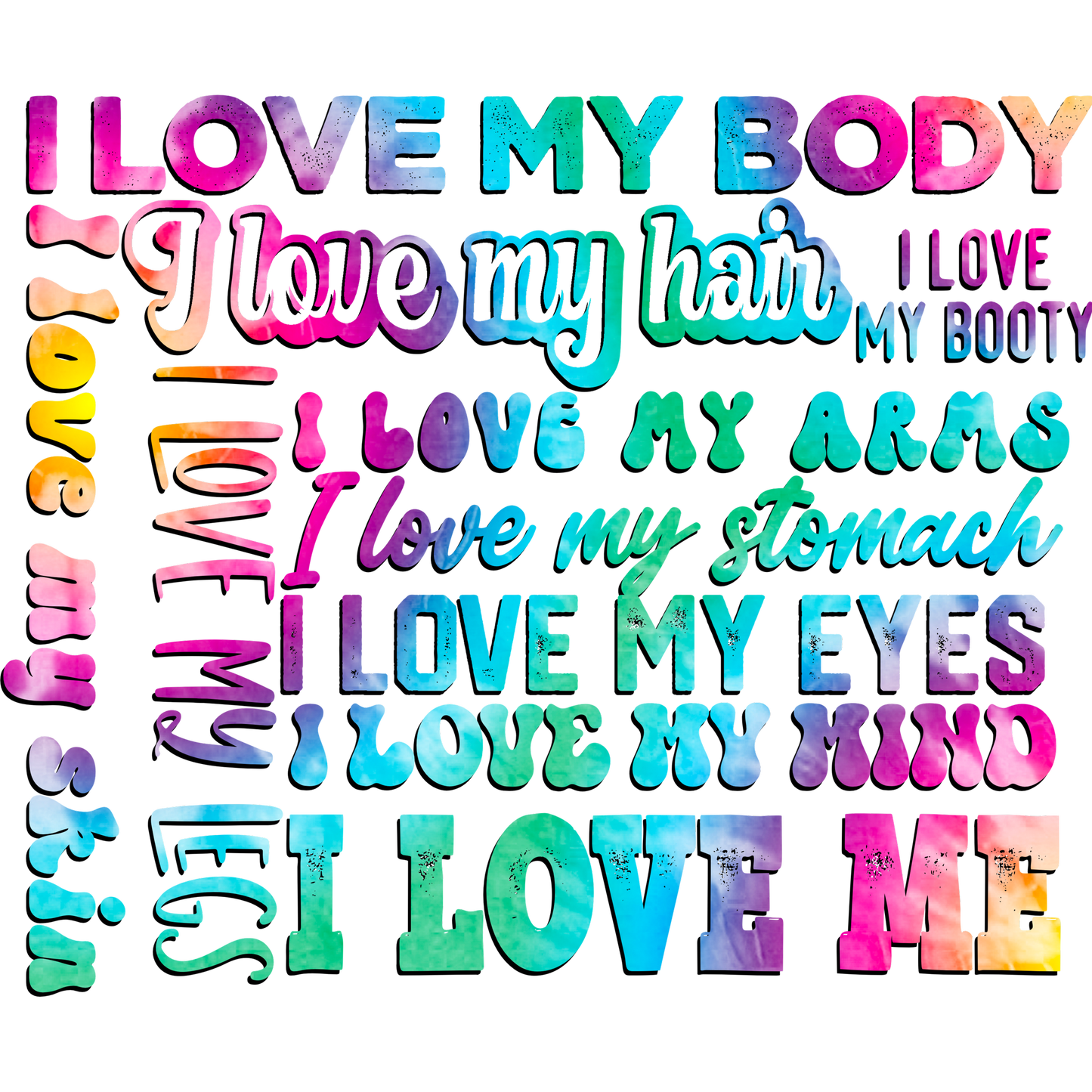 Colorful Positive Affirmations Design for Unique Product