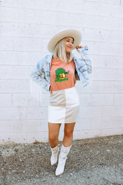 Stylish Western Graphic Tee and Denim Outfit