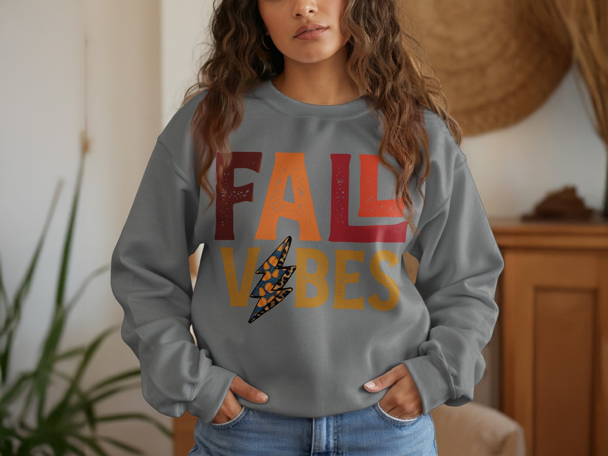Fall Vibes Sweatshirt with Unique Artistic Design