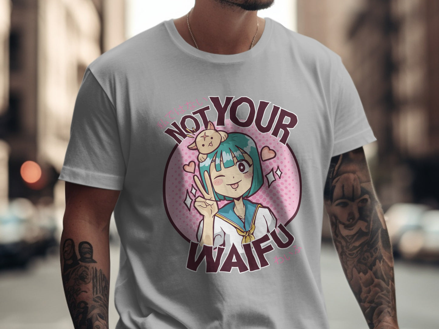 Funny Not Your Waifu Anime Character Illustration Tee