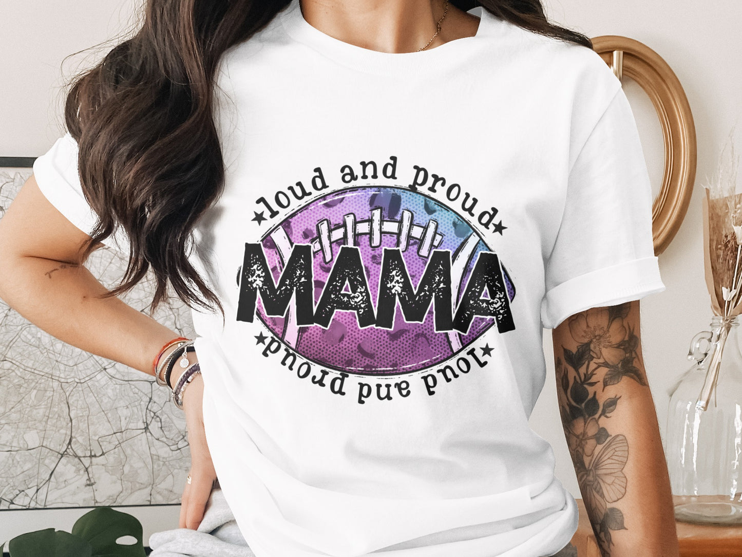 Loud and Proud Mama Football Graphic Tee product