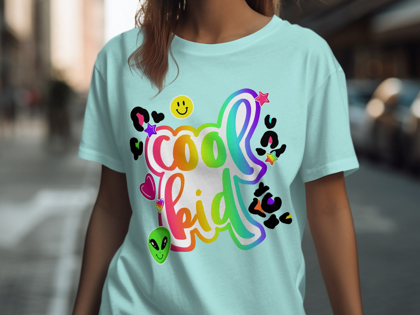 Cool Kid Rainbow Design T-Shirt for Fun Style