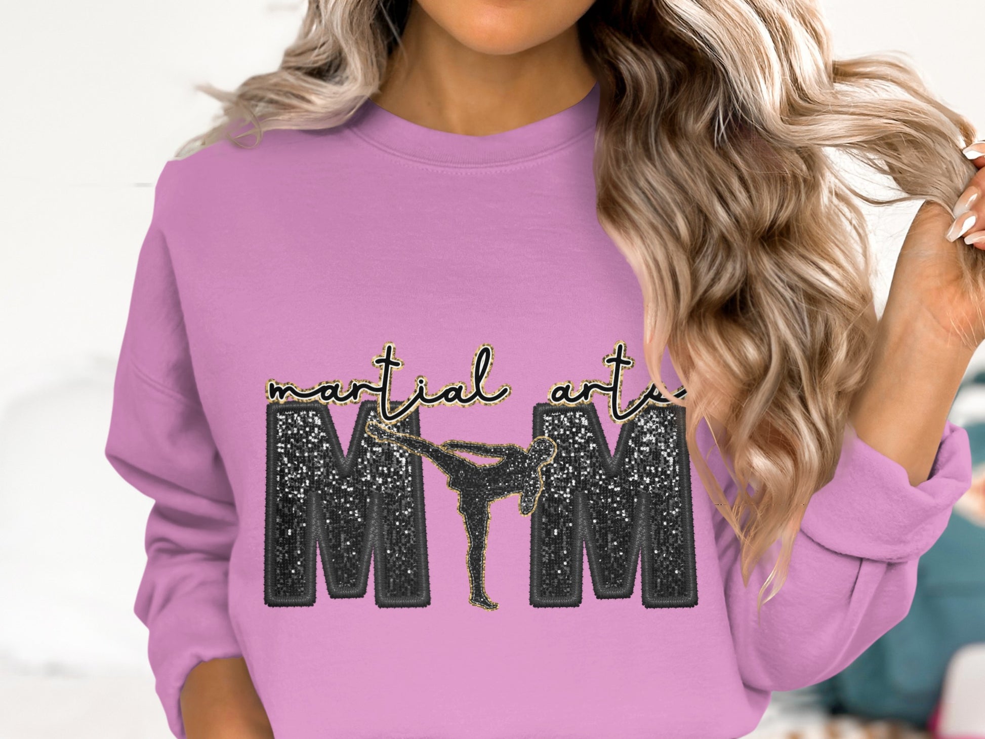 Martial Arts Mom Graphic Print Long Sleeve Shirt