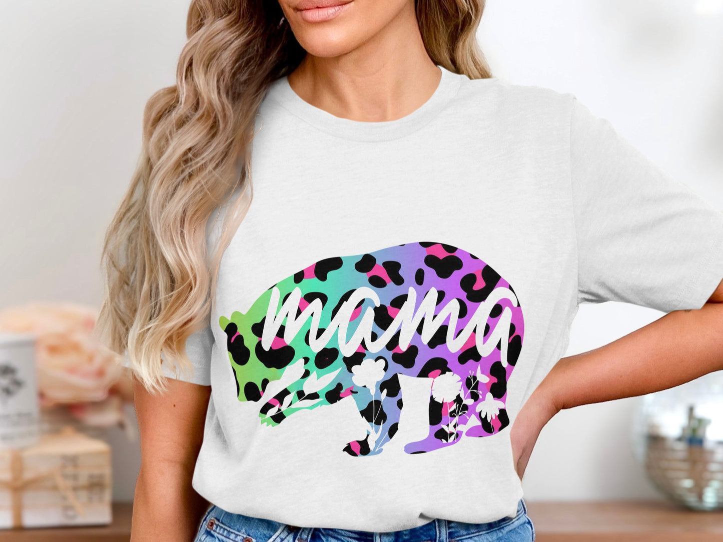 Vibrant Mama Bear Design Women's Shirt