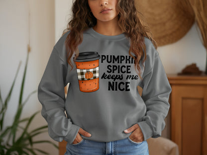 Pumpkin Spice Keeps Me Nice Graphic Sweatshirt