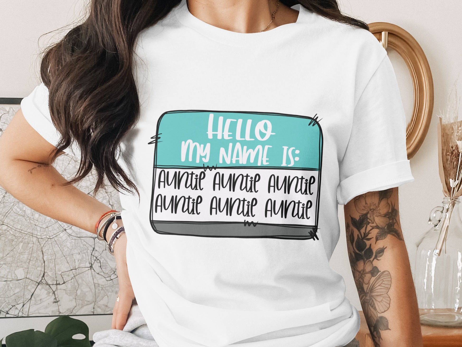 Hello My Name Is Auntie Auntie Auntie Auntie Shirt