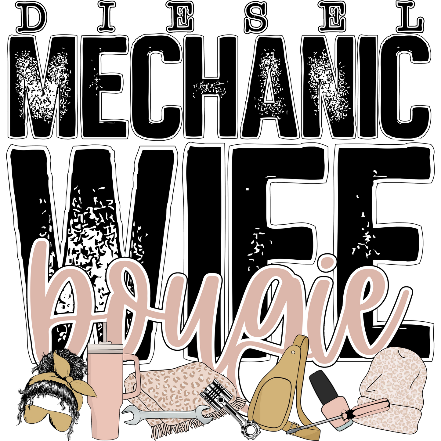Diesel Mechanic Wife Bougie Graphic Design Accessory