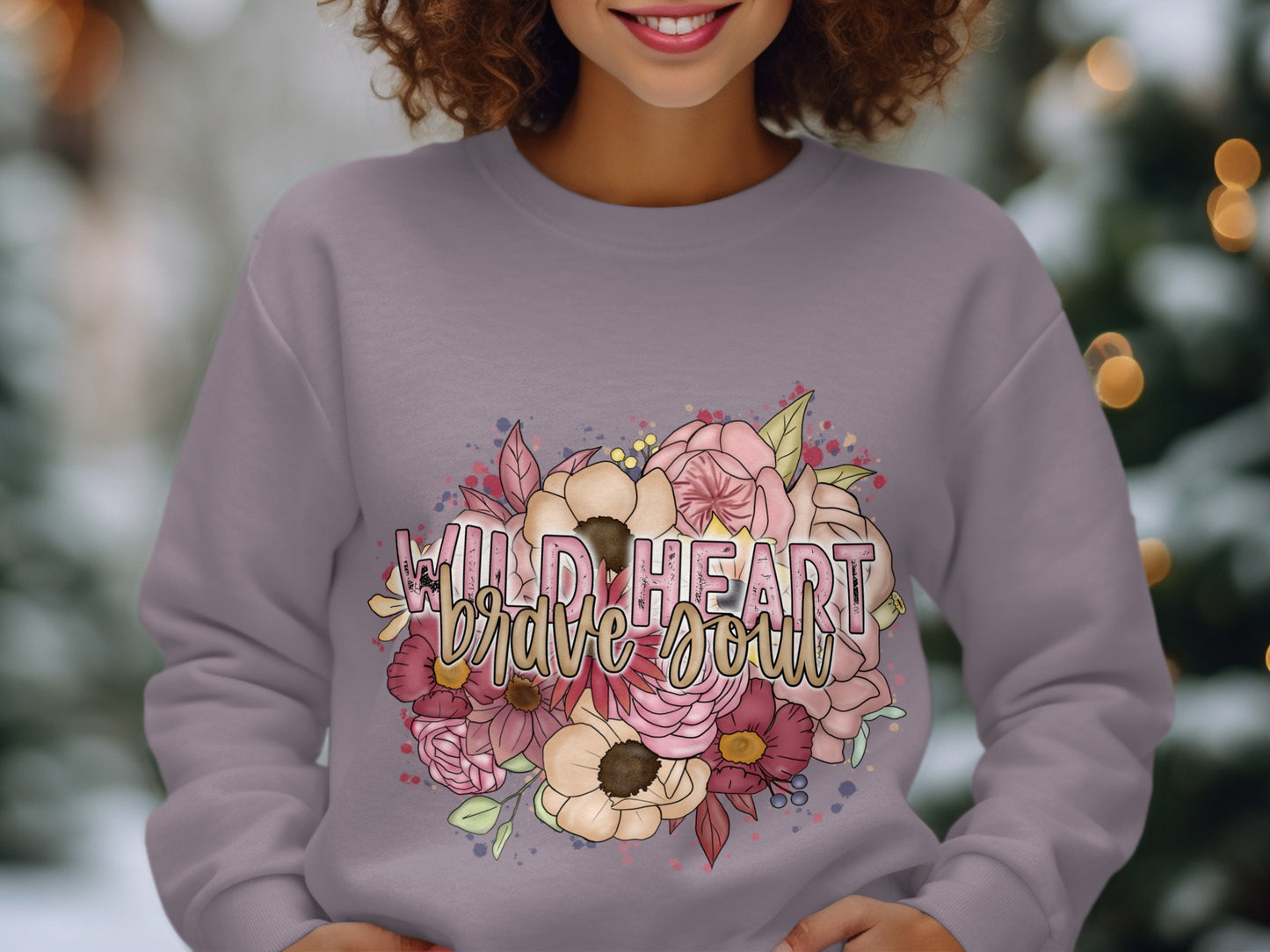 Wild Heart Brave Soul Sweatshirt with Floral Design
