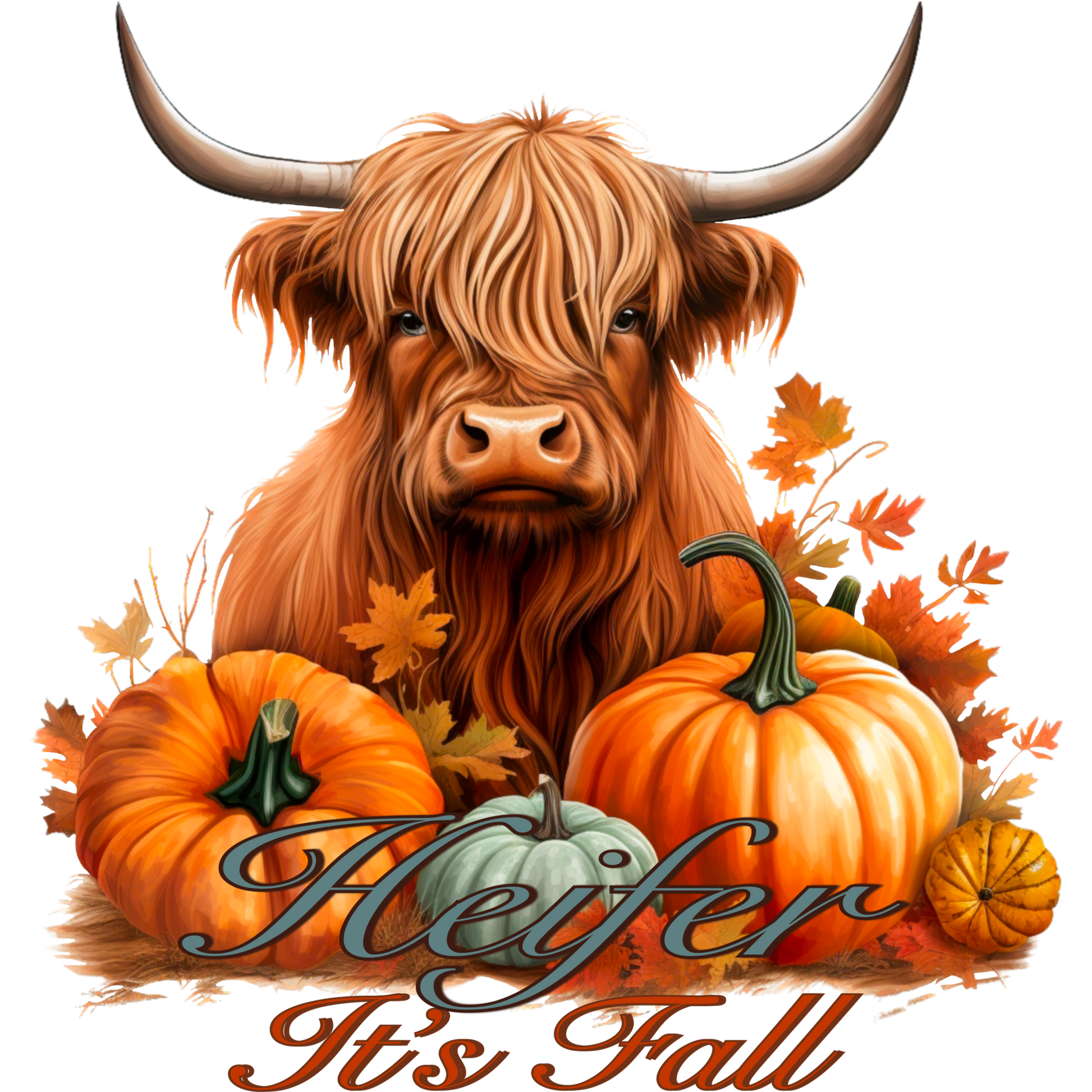 Heifer It's Fall Graphic T-Shirt Typography Design
