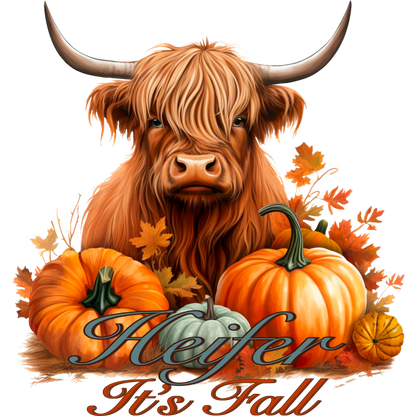 Heifer It's Fall Graphic T-Shirt Typography Design