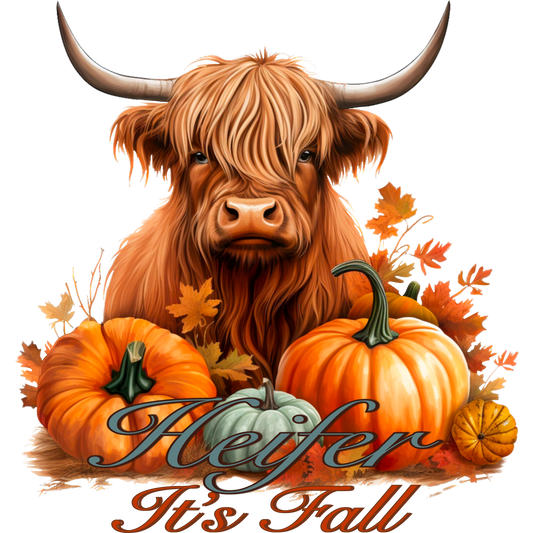 Heifer It's Fall Graphic T-Shirt Typography Design