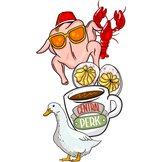 Comical Thanksgiving Duck Central Perk Design Shirt