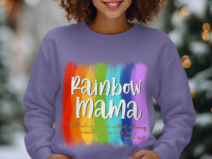 Vibrant Rainbow Mama Inspirational Sweatshirt