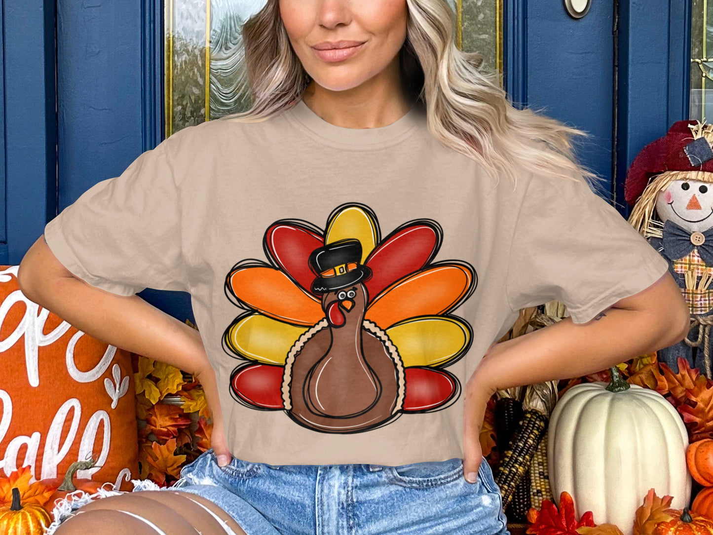 Cute Thanksgiving Turkey Themed Shirt Product