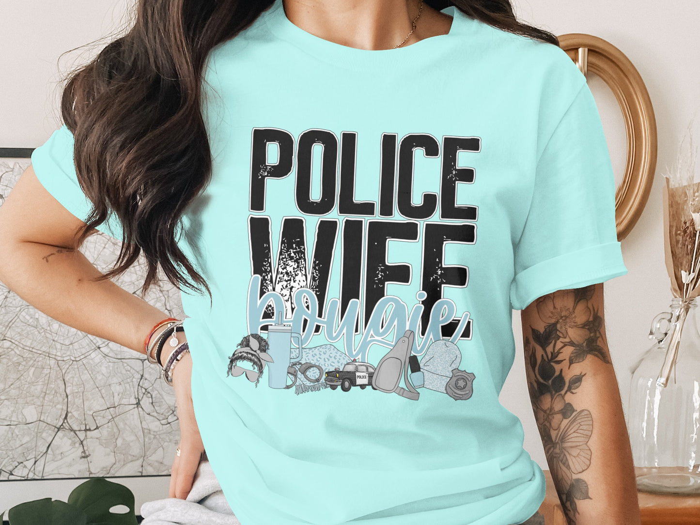 Trendy Police Wife Bougie Graphic T-Shirt Product