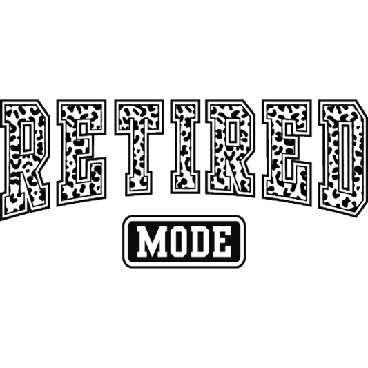 Retired Mode Graphic Typography Art Print Design