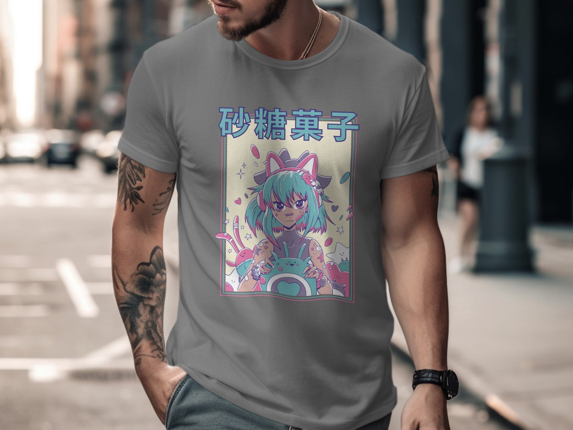 Unique Graphic Tee with Animated Character Design