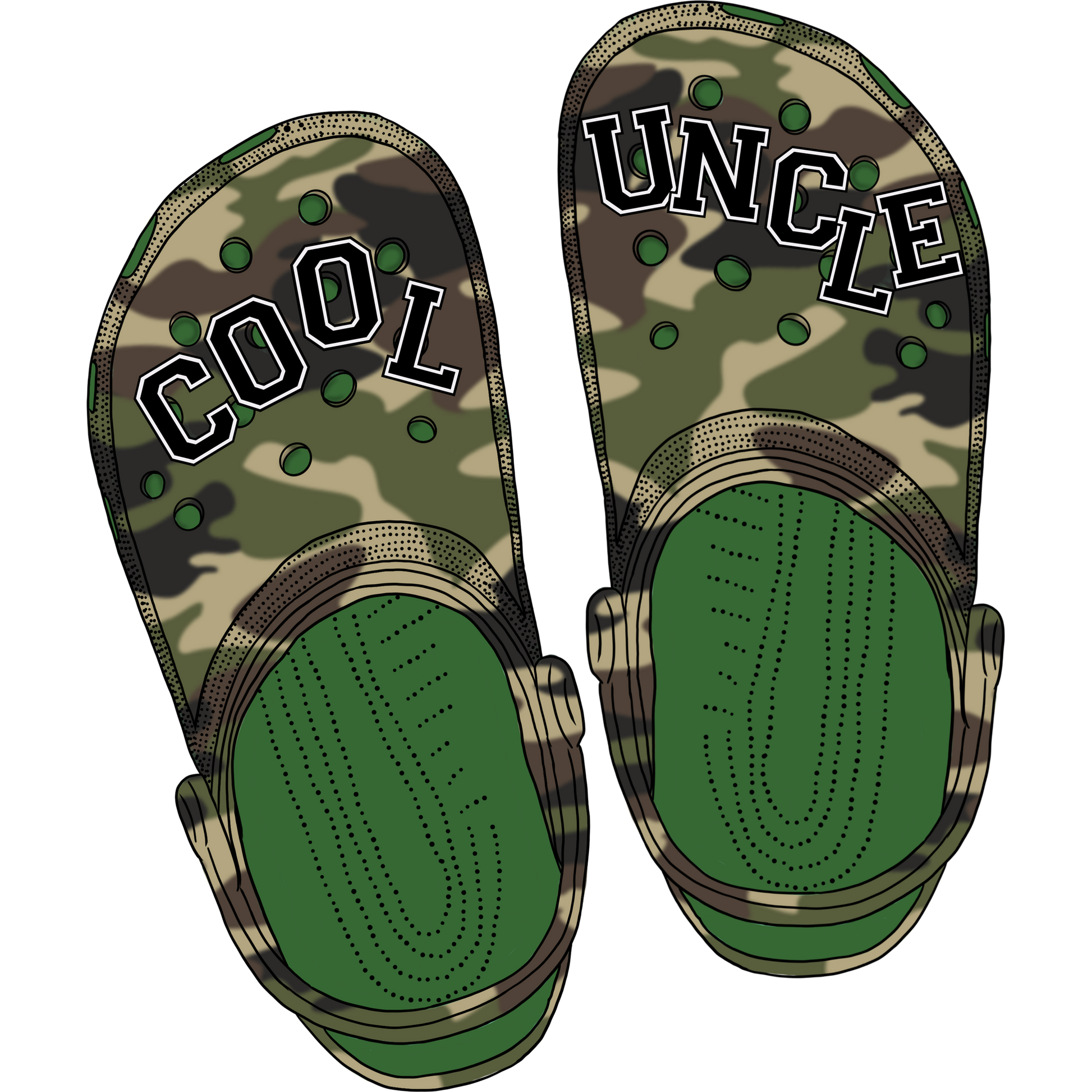 Cool Uncle Camo Green and Brown Footwear