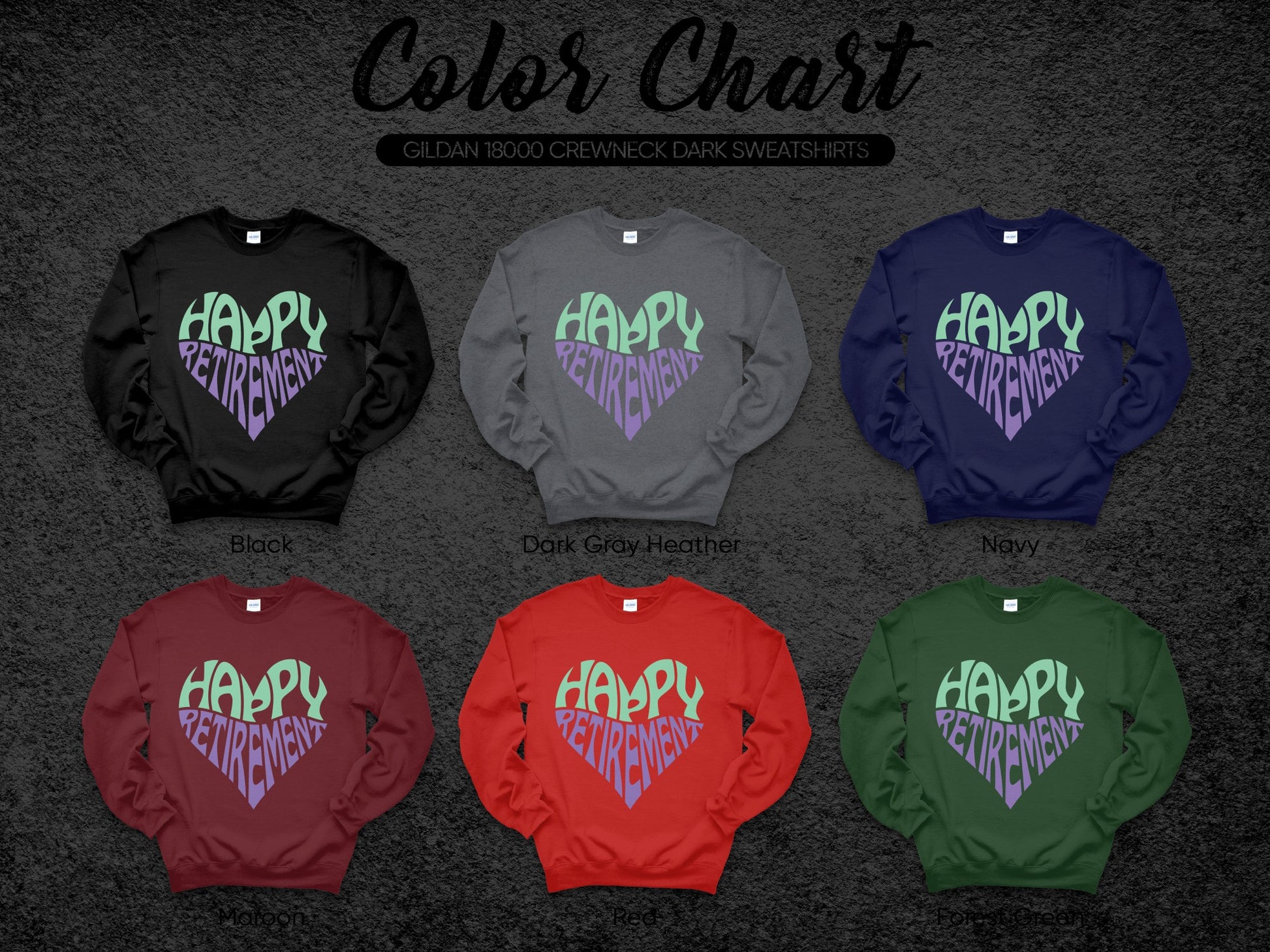 Happy Retirement Gildan 18000 Crewneck Sweatshirt