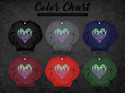 Happy Retirement Gildan 18000 Crewneck Sweatshirt