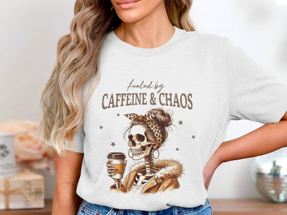 Fueled by Caffeine and Chaos Graphic Tee Product