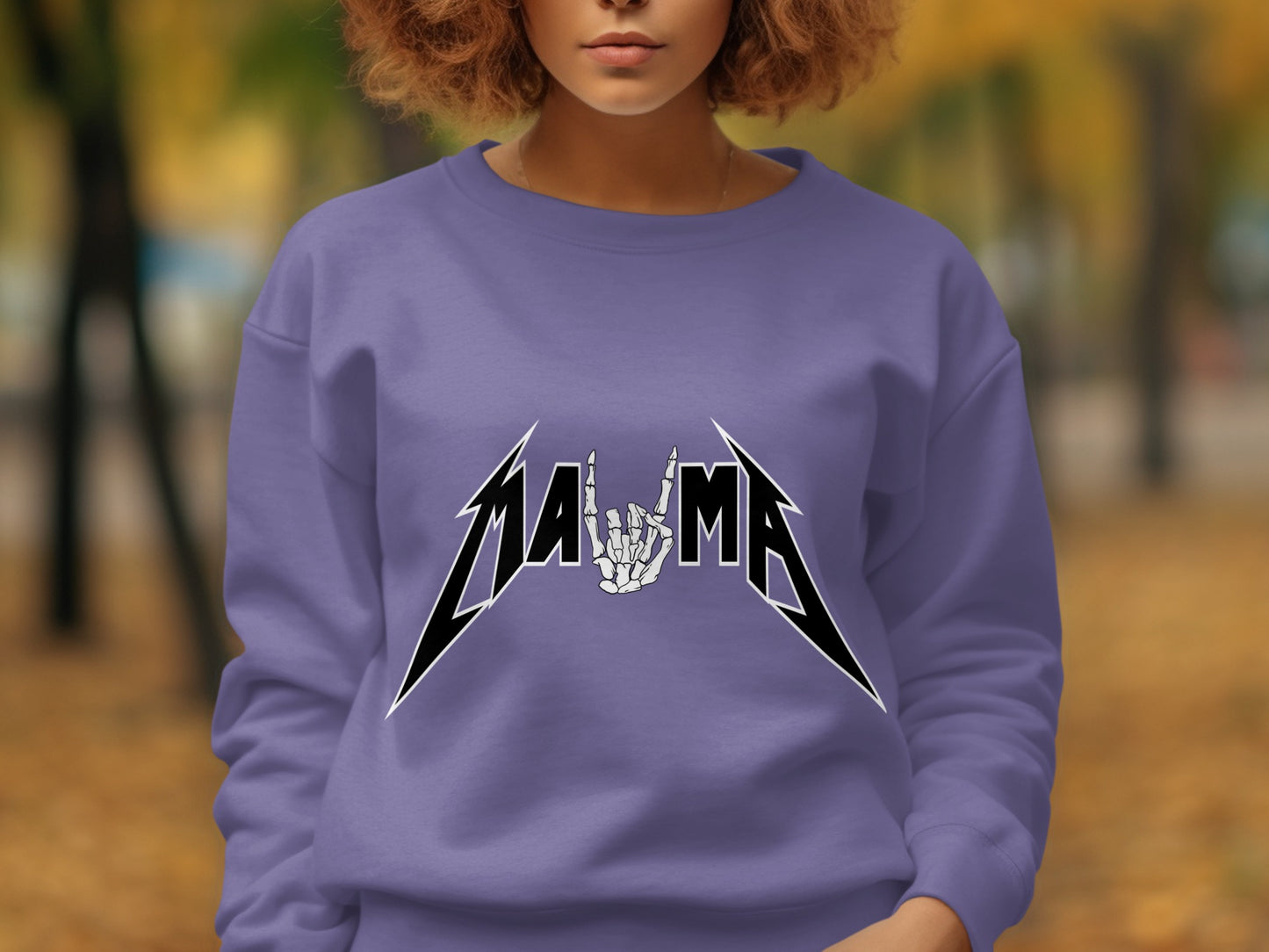 MA MA Rocker Hand Sign Graphic Design Sweatshirt