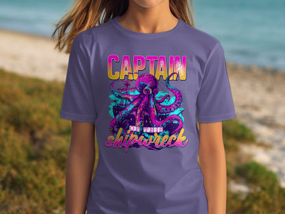 Captain Shipwreck Vibrant Graphic T-Shirt