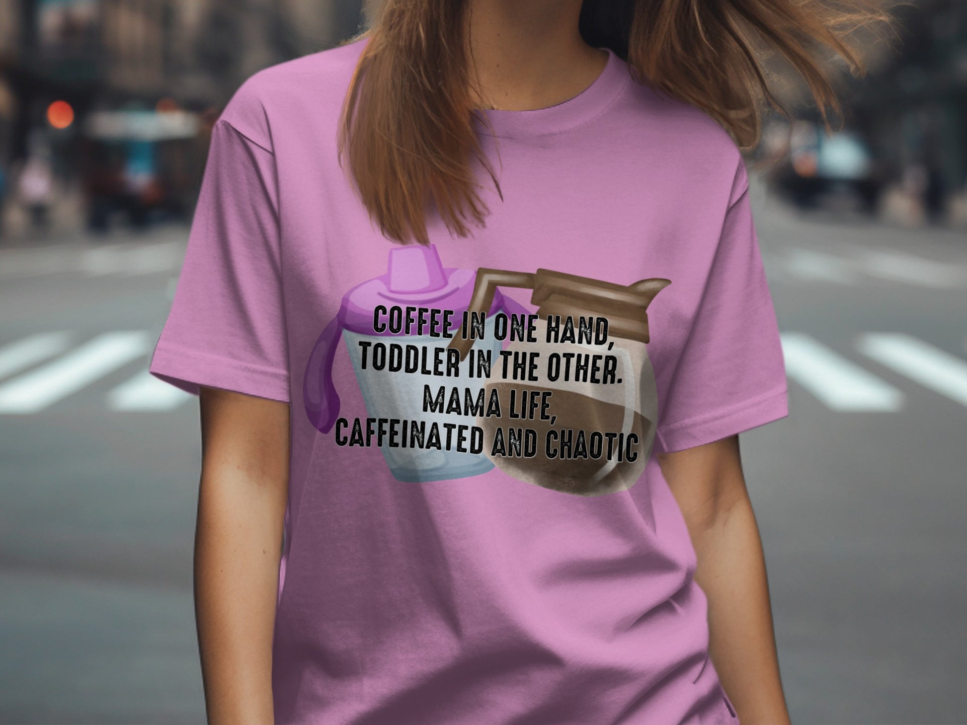 Coffee In One Hand Toddler In The Other Tshirt