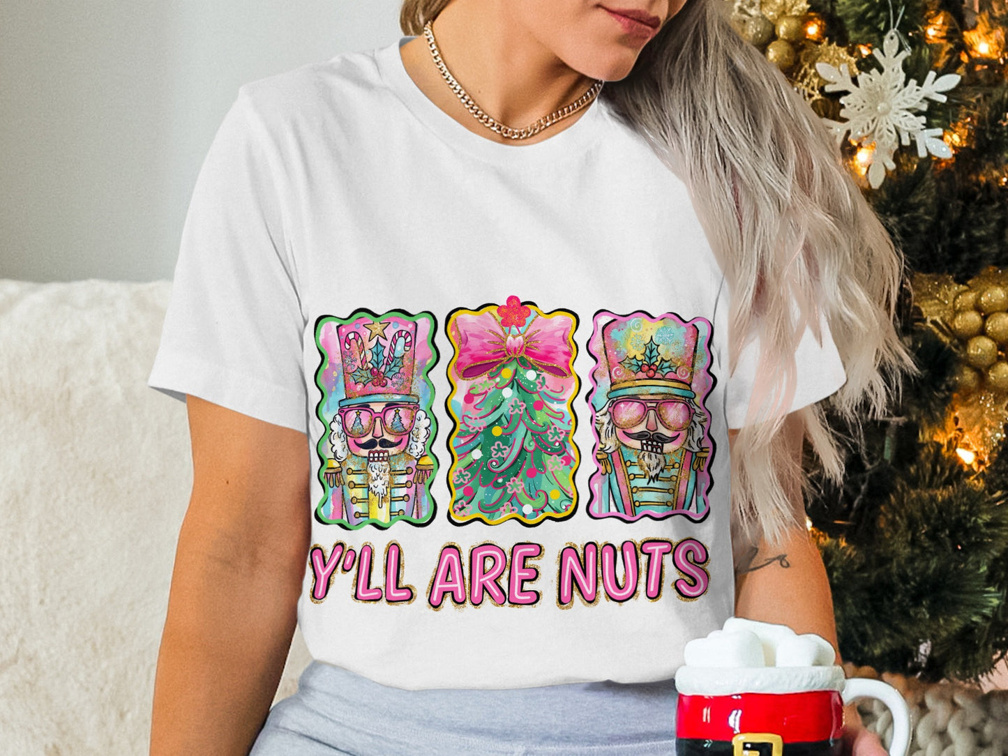 Y'All Are Nuts Funny Holiday T-Shirt Christmas Apparel