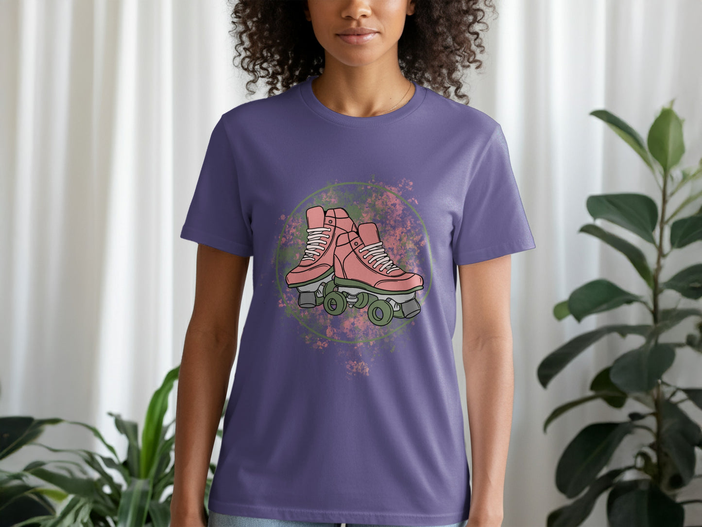 Colorful Roller Skates Graphic T-Shirt for Skating Enthusiasts