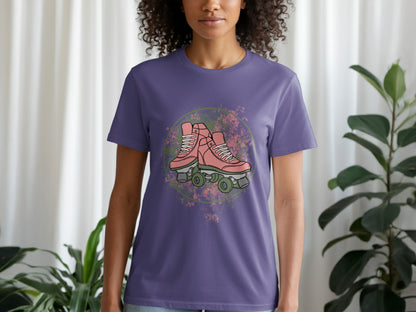Colorful Roller Skates Graphic T-Shirt for Skating Enthusiasts