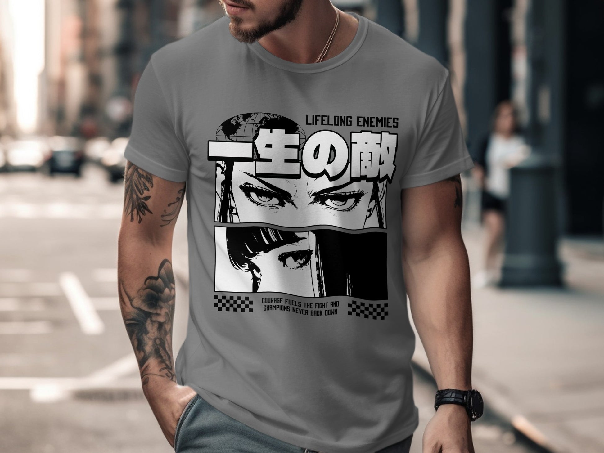 Lifelong Enemies Manga Art Graphic Tee Shirt