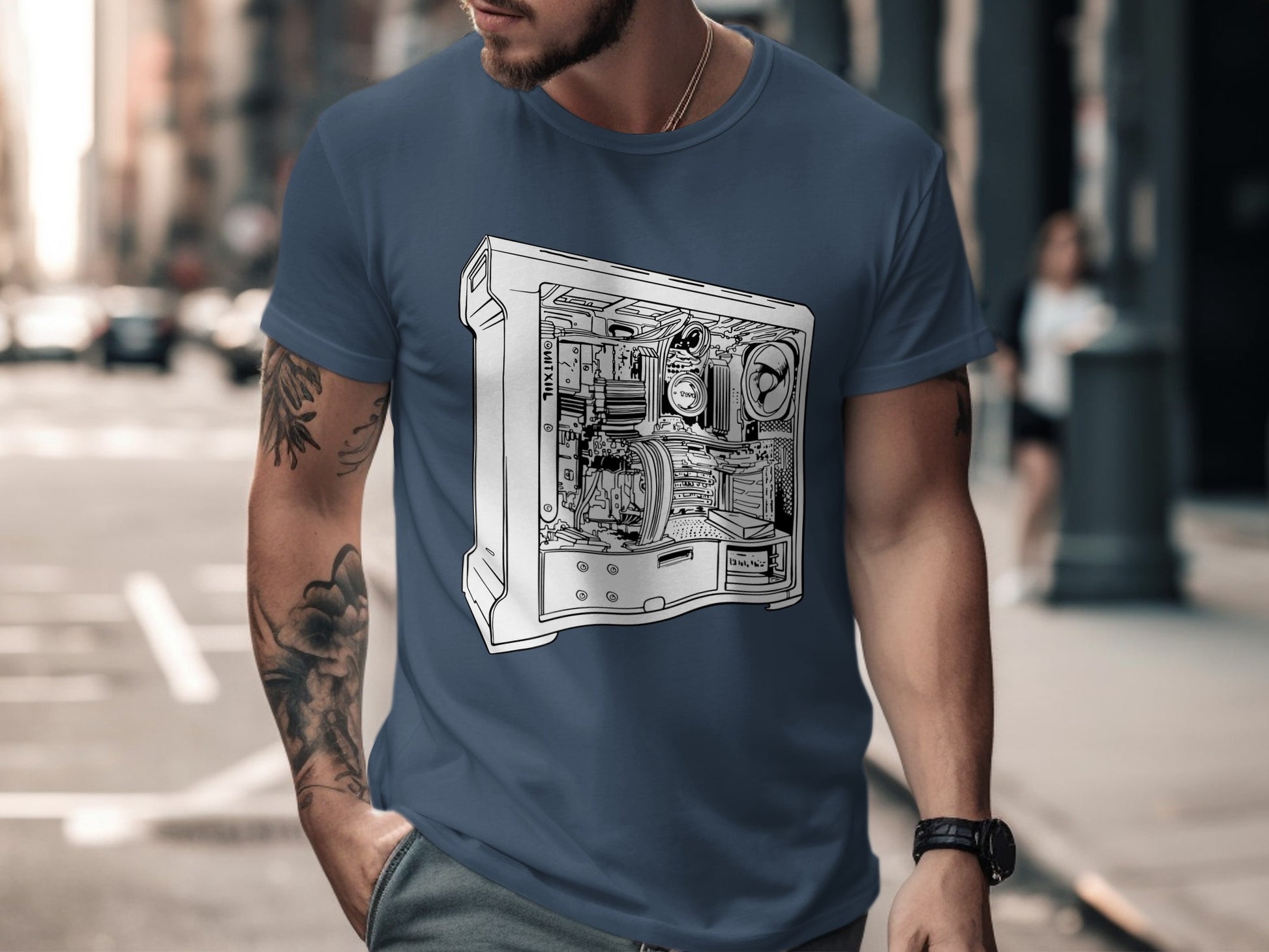 Graphic T-shirt with Computer Hardware Illustration