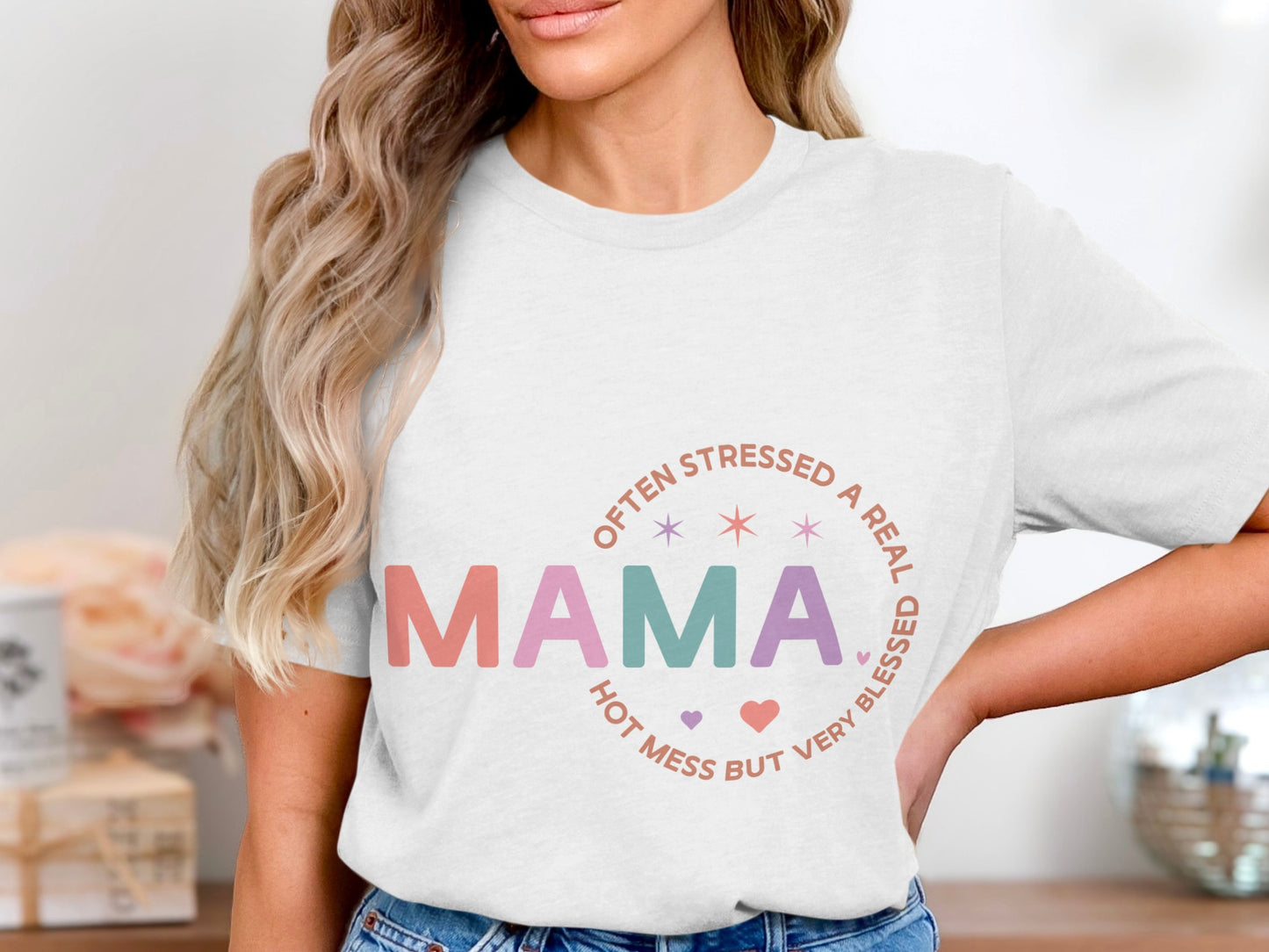 Often Stressed Real Hot Mess But Very Blessed Shirt