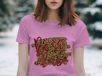 Boss Babe Leopard Print Design T-shirt